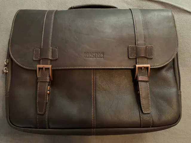 Kenneth Cole Reaction 524431 Show Business Leather Laptop Briefcase New w/ Tags