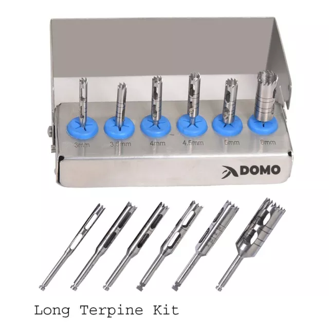 Dental Trephine Drills implant BUR Kit 5 Pcs Instruments Bur Holder CE LONG