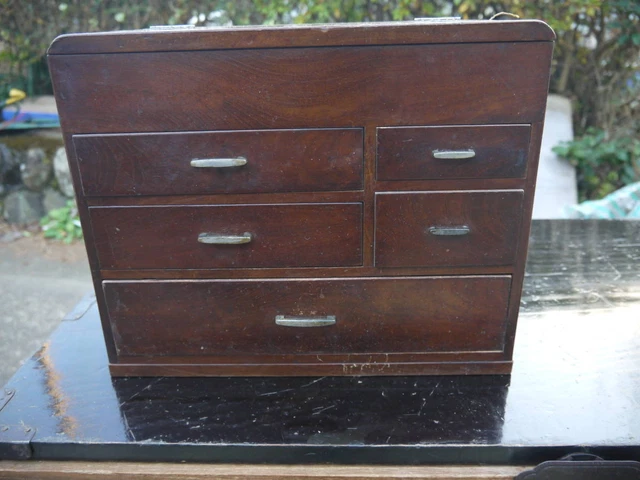Karaki old needle box/sewing box/Showa retro/, old folk tools