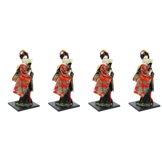 Statuette Poupée Kokeshi Japonaise Veemoon - Résine Peinte Main, Décoration Table Traditionnelle, 10cm