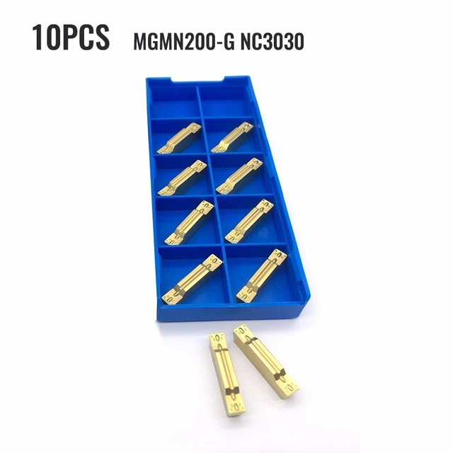 10 PCS-MGMN200 Grooving Carbide-Inserts Lathe-Cutter-Turning Parting-Tools Set