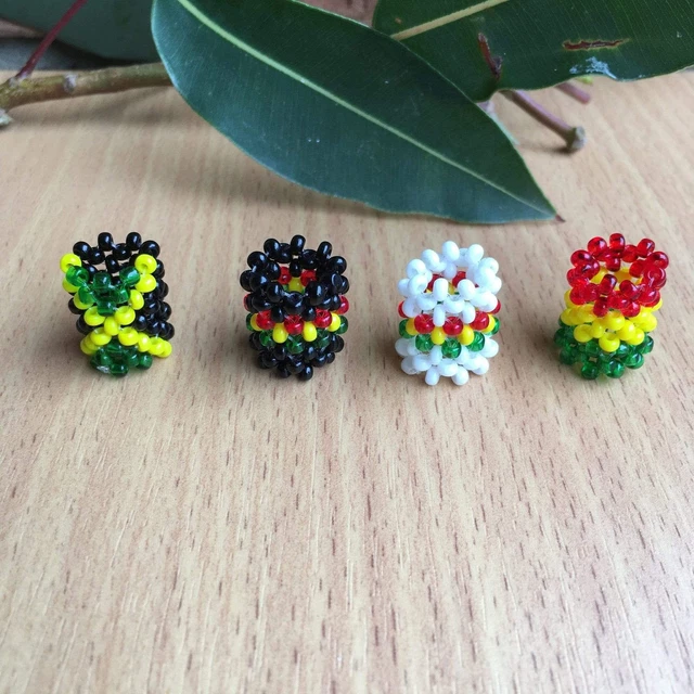 4 mixed Rastafarian/jamaican/reggae Dreadlocks BEAD 8mm HOLE HAIR BEADS RLW318