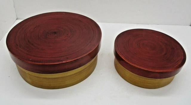 Asia Overland Red Wood Lacquer Nesting Boxes Containers