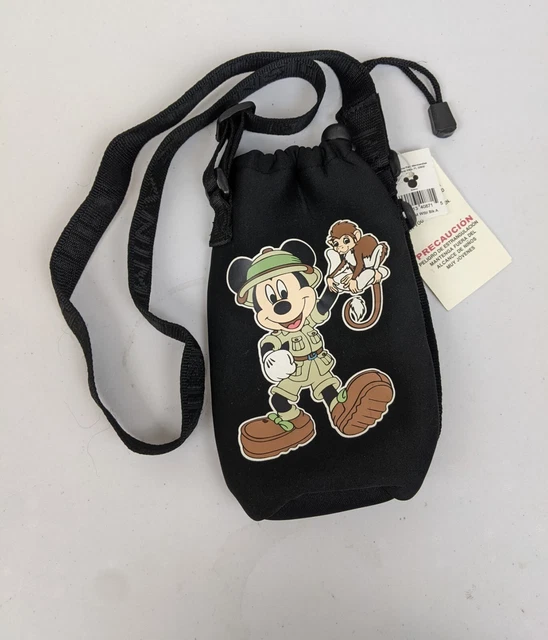 NWT! DISNEY ANIMAL Kingdom Safari Water Bottle Holder Black Shoulder