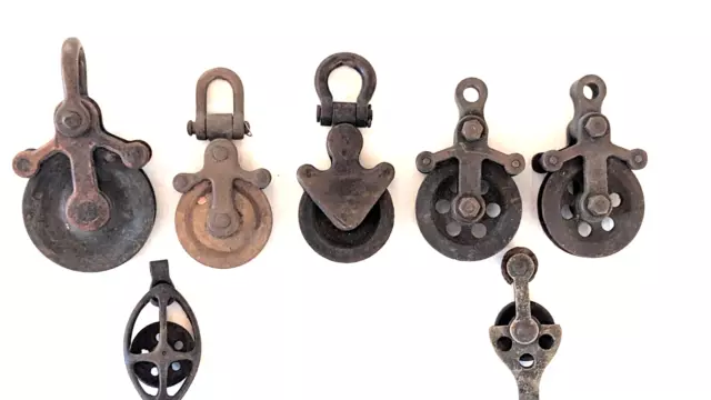 Antique Sailboat Bronze Pulley Mast Sailing Nautical Boat Hardware Lot (7)