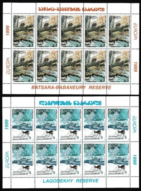 Georgia 1999 KB x 10 Europa CEPT (**) Mi 312 -13; Y&T 223-24