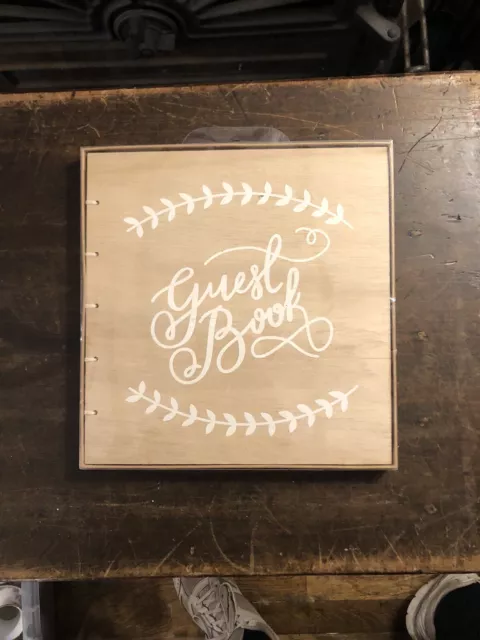 Rustic Wedding Guest Wooden Book By Ginger Ray In Box.