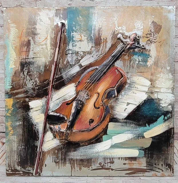 3D WALL ART Abstract Painting on canvas Violin Music wall Sculpture Hand  Made NR $431.97 - PicClick AU