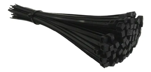 1500 X Cable Ties 300Mm Bulk Strong Black Nylon Long Plastic Zip Wrap Heavy Duty