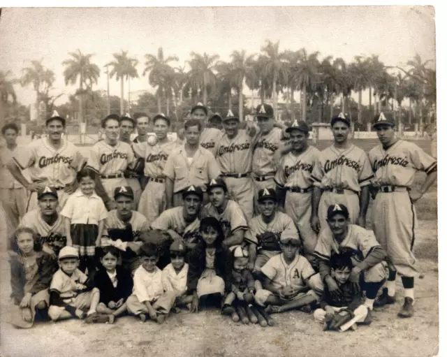1940s Orig Cuba Baseball Amateur Team Photo AMBROSIA BBC Habana