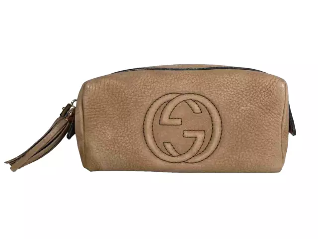 Gucci Pouch Purse GG Nubuck Leather GG Soho Accessorily Cosmetic