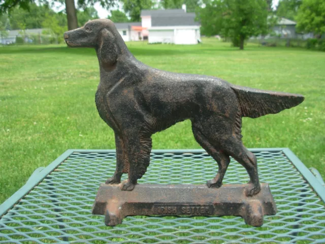 Vintage Cast Iron Irish Setter Dog Door Stop ~Virginia Metalcrafters~Nice~