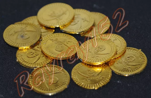 12 24 36 48 60 72 84 96 108 120 plastic pirate gold treasure coins FREE POST G42