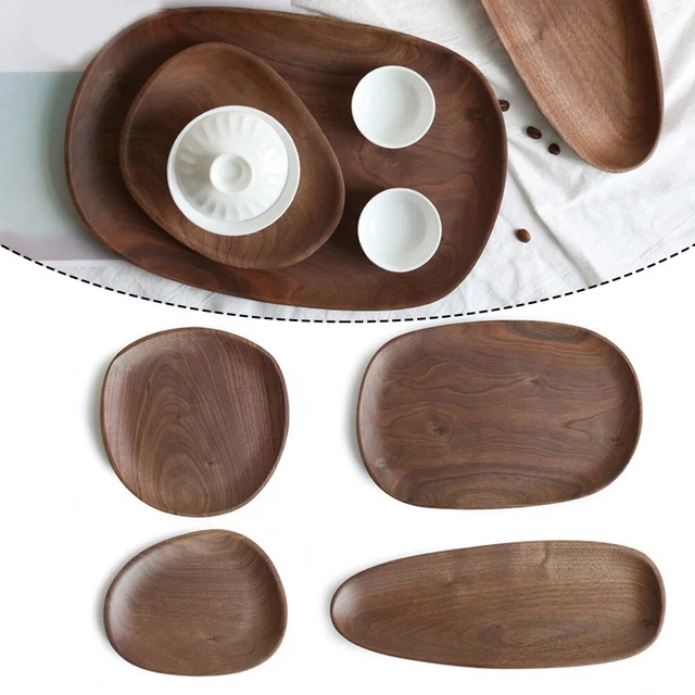 Plateau En Bois Ovale Irrégulier – Décoration Cuisine – Service Fruits, Fromage, Desserts – 3 Tailles