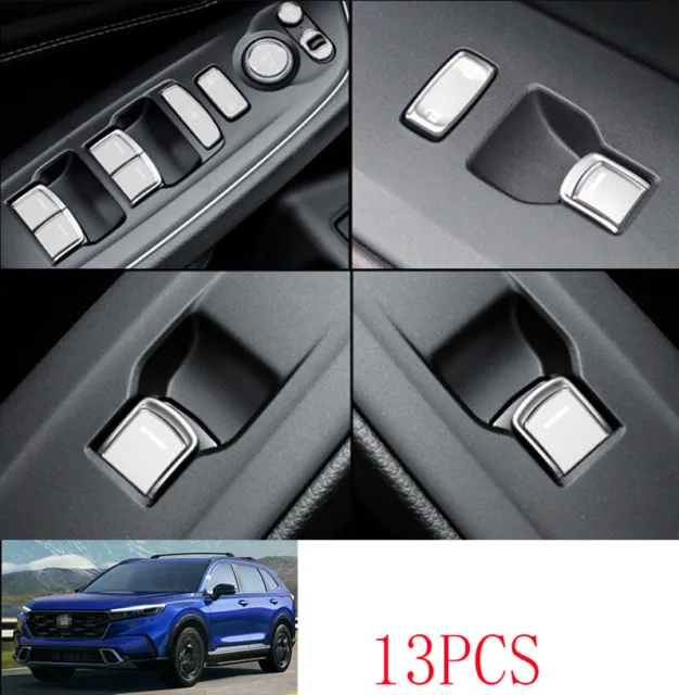 For Honda CR-V 2023-24 Silver Aluminum Inner Window Door Lock Control Decoration