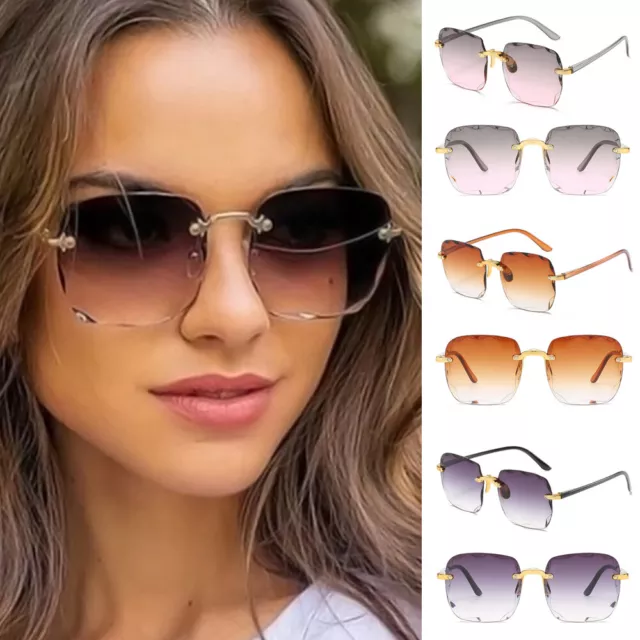 Occhiali da sole donna uomo senza bordi lusso tonalità UV400 occhiali da sole nuovi