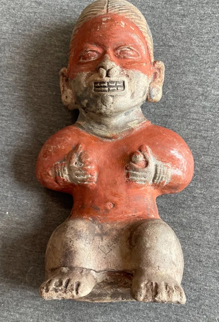 A Superb Jamacoaque Prehistoric Seated Figure From Ecuador