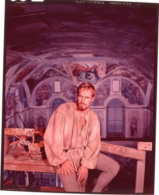 Charlton Heston Michelangelo Agony Ecstasy Sistine Chapel Original Transparency