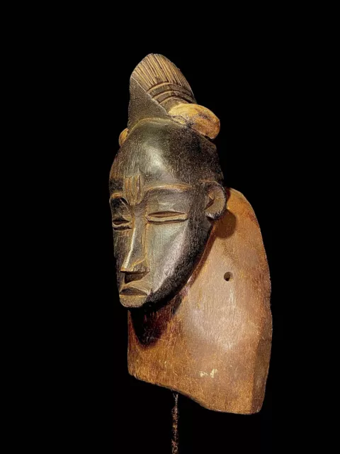 Vintage Hand Carved Wooden Tribal African Art Face Mask Rare Large Guro-4497