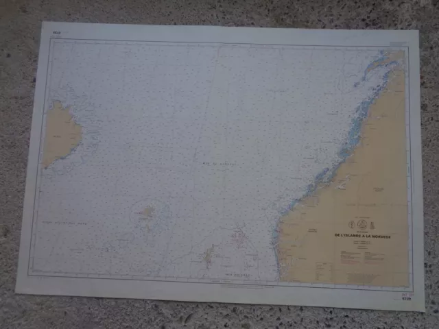 CARTE MARINE / De l'Islande à la Norvège  Mer de Norvège  1978-1989