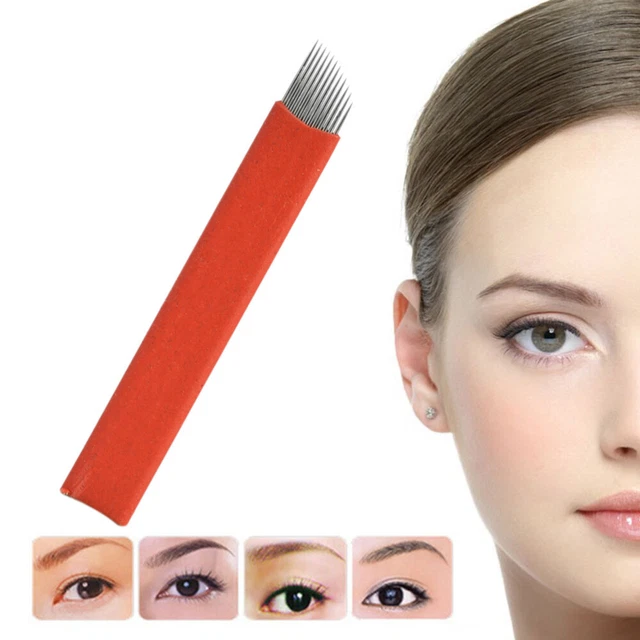 50 Pcs Eyebrow Needle Disposable Microblading Bladee Manual 4