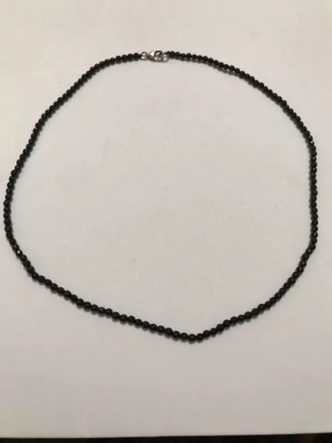 BLACK SPINEL BEADS Necklace V3 Designer Silver 925 $60.00 - PicClick