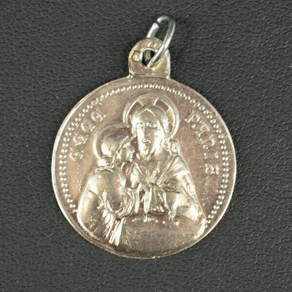 Bijou Religieux - Medaille Pendentif En Argent Massif Souvenir 1Ere Communion