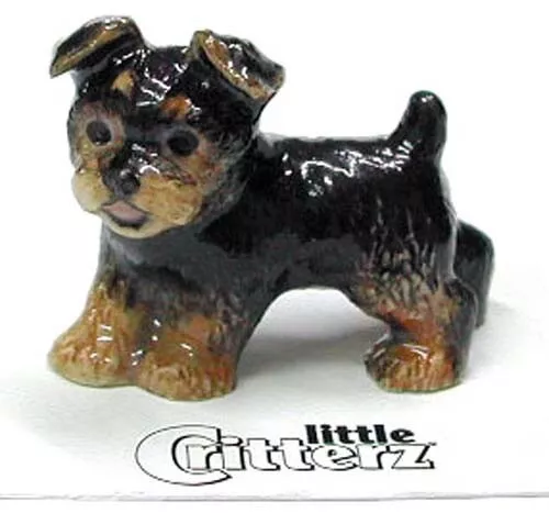 ➸ LITTLE CRITTERZ Dog Miniature Figurine Yorkshire Terrier Yorkie Smoky