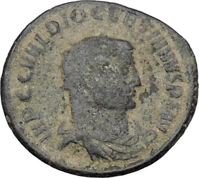 DIOCLETIAN receiving Victory on globe from  JUPITER  Ancient Roman Coin  i47027