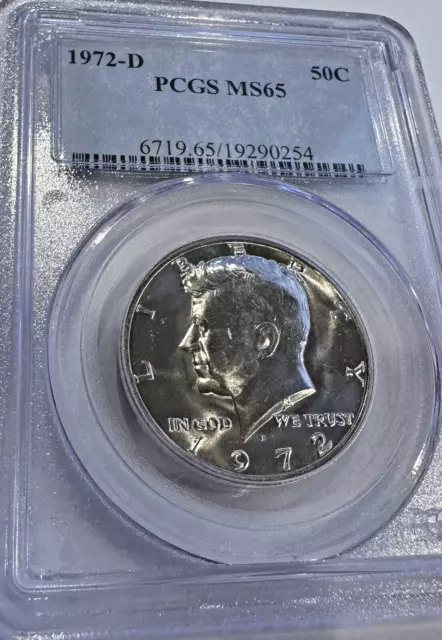 1972-D JFK Half Dollar ~ PCGS MS65 ~ Undergraded Beauty With Ridiculous Luster