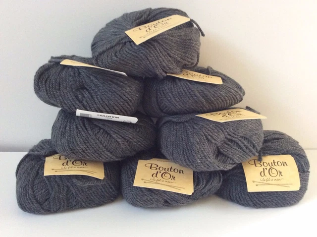 Lot de 8 pelotes de laines Bouton d'Or