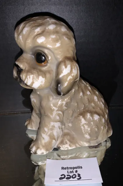 Vtg Norleans Kitsch Ceramic Puppy Dog Poodle Big Sad Eyes Figurine Japan