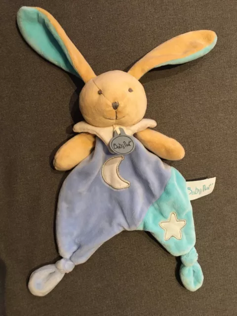 Doudou Lapin Baby Nat luminescent bleu étoile lune