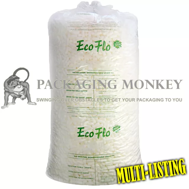 Ecoflo Quality Biodegradable Loose Void Fill Packing Peanuts *ALL QUANTITIES*