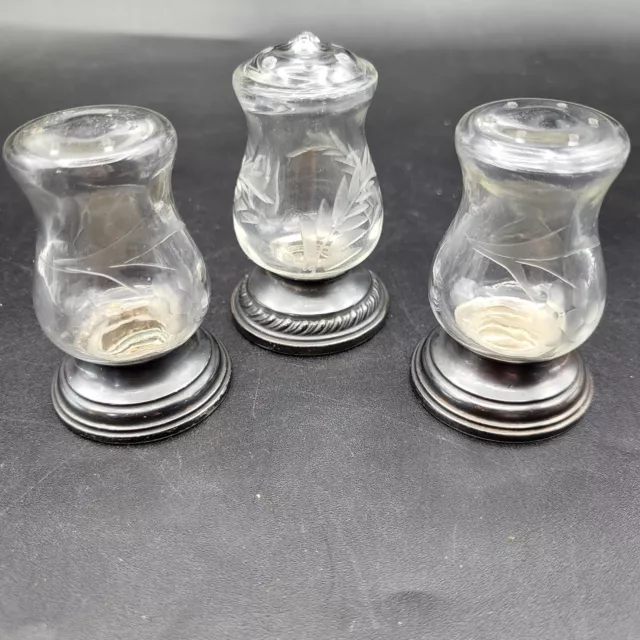 Alvin Sterling Salt & Pepper Shakers S270 Quaker Silver 703 Set of 3 Vintage