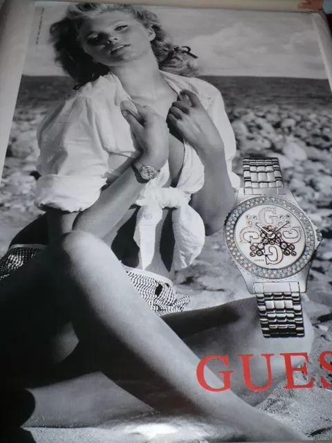 AFFICHE  POSTER  GEANT" MONTRE " GUESS "       180x120    TBE  NON PLIEE