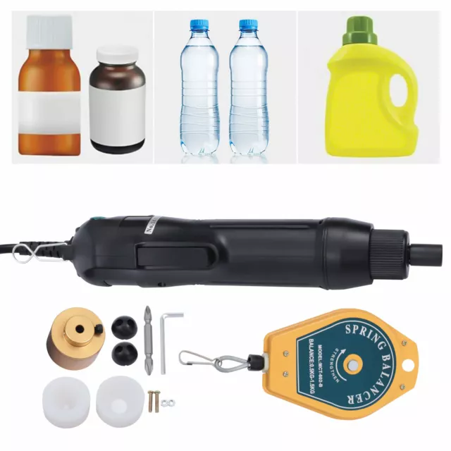 Black Manual Electric Bottle Capping Machine Handheld Bottle Cap Sealer Tool 80w