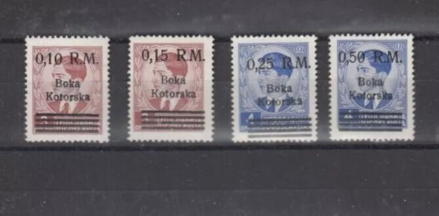 KOTOR, 1944 Freimarken mit Aufdruck 7-10 **, (35524)