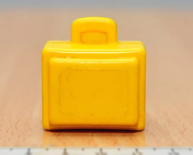 Vintage Fisher Price Little People AIRPORT LUGGAGE CASE YELLOW SUITCASE