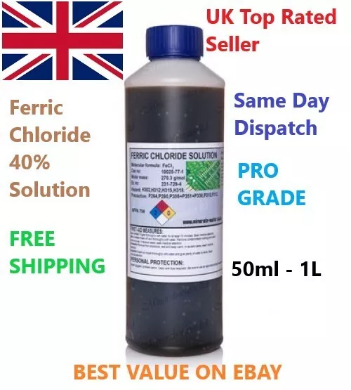 Ferric Chloride Solution 40ml - 5L PRO GRADE PCB electronics etchant Free P&P