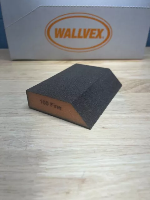 WallVex Drywall Sanding Sponge Brown A/O  Single Angle Fine Box of 24