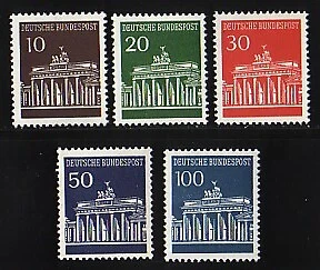 506-510v Brandenburger Tor - normale glänzende Gummierung, Satz postfrisch **