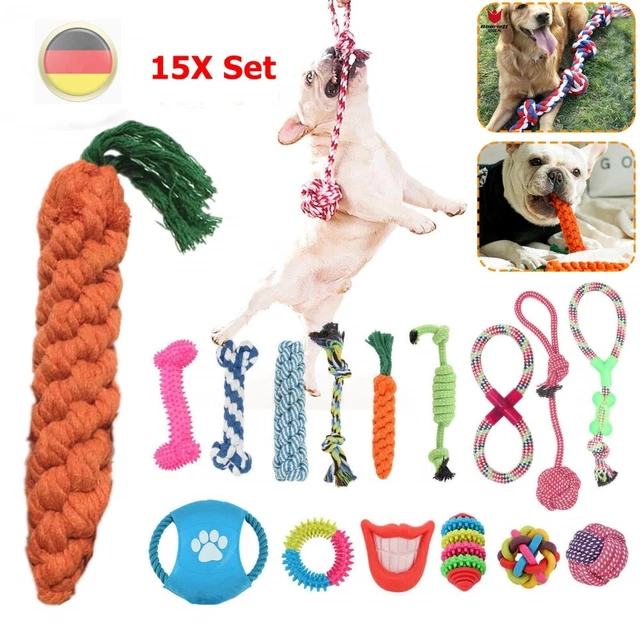 15x Set Hunde Spielzeug aus Seil Kauspielzeug Pet Dog Toy Hund Welpen Kauen DHL