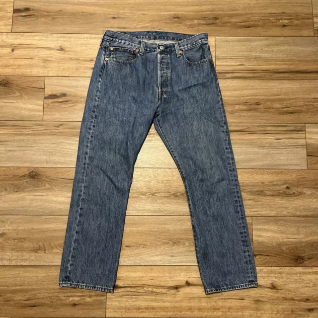 Men's Levis 501 Original Fit Denim Jeans SZ 34x30 Blue Cotton Button Fly Modern