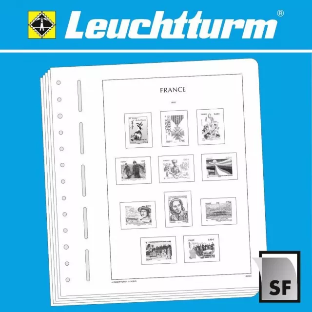 Feuilles pré imprimées Leuchtturm France timbres autoadhésifs 2009-2019.