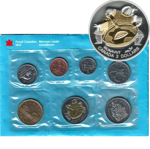 1999 Canada Nunavut $2 Mule Uncirculated Proof Like Set