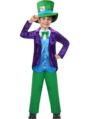 Ragazzi Top Mad Hatter Costume Bambini PRENOTARE SETTIMANA ABITO Bambino Abito Alice 5-10 