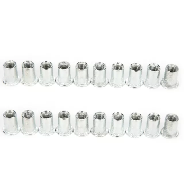 20Pcs Rivet Nut Kit M8x10 Regular Flat Head Hardware Fastener Tool NDE