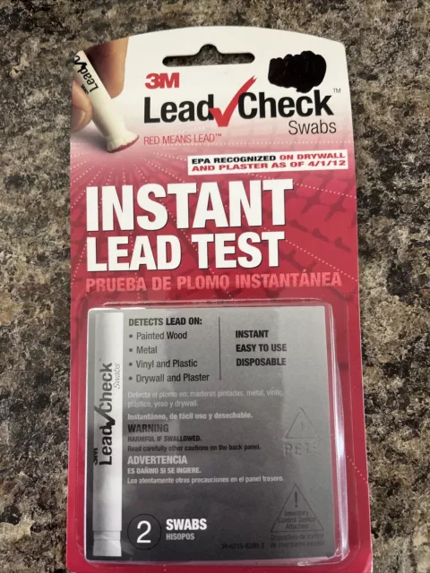 3M Instant Lead Test Check Swabs 2 Pack 051141936130 Lead Paint Test