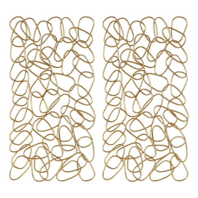 Pair Xxl 38" Modern Abstract Hand Forged Iron Wall Art Panels Uttermost 04124